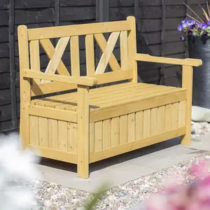 Darcy Wooden Garden Storage Bench Seat