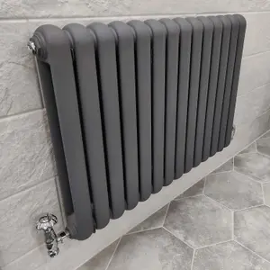 Estelle Grey Horizontal Column Radiator - 600x860mm