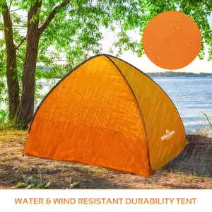 Milestone Camping Pop-Up Beach Tent with Extendable Ground Sheet