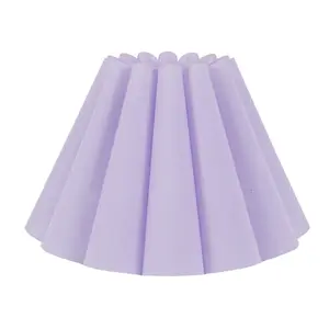 ValueLights Lauren Lilac Fabric Pleated Scallop Edge Tapered Ceiling Floor Table Lamp Shade with LED Bulb