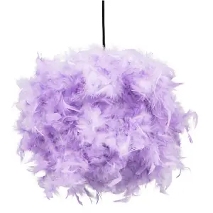 Eye-Catching and Modern Small Lilac Feather Decorated Pendant Lighting Shade