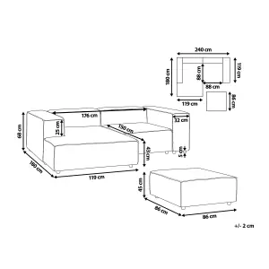 Right-Hand Corner Sofa with Ottoman ARDAL Beige Fabric 2 Seater Right Hand