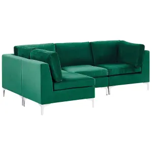 Corner Sofa EVJA Green Velvet Right Hand