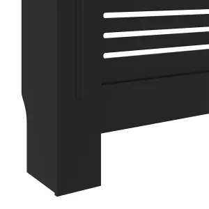 Berkfield MDF Radiator Cover Black 205 cm