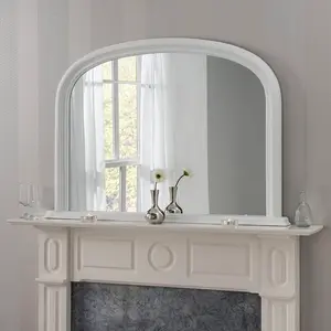 Lynn Arched Overmantle Mirror White