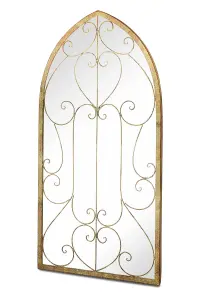 MirrorOutlet Chelsea Metal Arch shaped Decorative Window Garden Mirror 100cm X 50cm