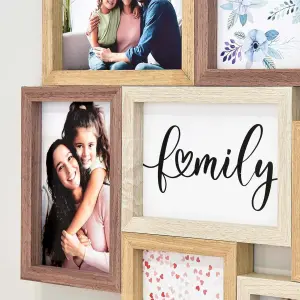 nielsen Accent Photo Collage Frame for 8 Pictures 4x6" - Mixed Wood Finishes