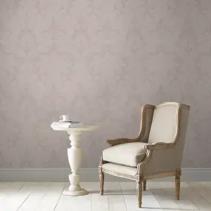 Laura Ashley Martigues Sugared violet Damask Smooth Wallpaper