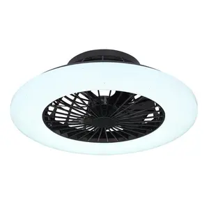 Crystiana Ceiling Fan with LED Lights Black