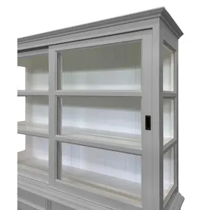 Jacksonport Display Cabinet Light Grey/White