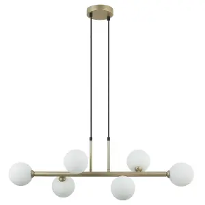 Luminosa Olbia Modern 6 Light Bar Pendant Ceiling Light, G9