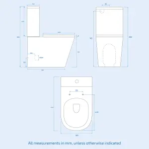 Nes Home Cobley Round Comfort Height Close Coupled Cistern, Pan and Seat