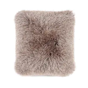 Extravagance Mink Shaggy Cushion by Origins-43cm X 43cm