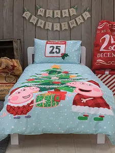 Peppa Pig Santa Junior Christmas Duvet Cover Set