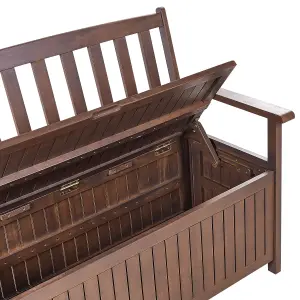 Garden Bench SOVANA with Storage Acacia Wood Dark Wood