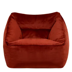 icon Natalia Velvet Armchair Bean Bag Terracotta Giant Bean Bag Chair