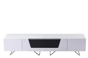 Chromium TV-Stand with 1 Flap & 2 Drawers White