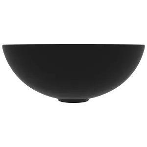 Berkfield Bathroom Sink Ceramic Matt Black Round