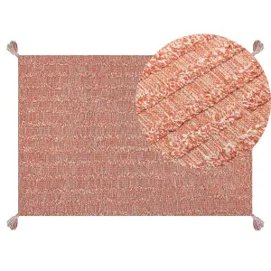 Cotton Area Rug 140 x 200 cm Orange MUGLA