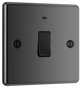 GoodHome 20A Rocker Raised rounded Control switch with LED indicator Black