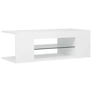 vidaXL TV Cabinet with LED Lights White 90x39x30 cm