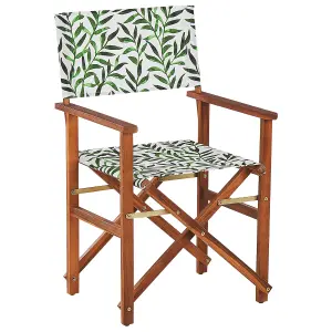 Set of 2 Garden Chairs CINE Acacia Wood Dark Wood