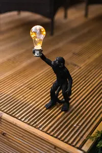 Solar Garden Monkey with Light Bulb