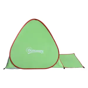 Outsunny 2-3 Person Pop up Tent Instant Camping Tent Sun Shade Shelter, Green