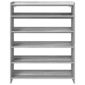 Berkfield Shoe Rack Grey Sonoma 80x25x100 cm Engineered Wood