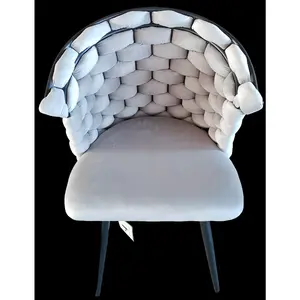 Valencia Grey Luxury Velvet Dining Chair With Black Legs