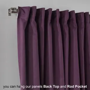 Extra Long & Extra Wide Decorative Curtain Single Panel Purple / 140cm Width x 200cm Drop