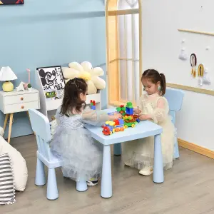 Costway Children Play Table with 2 Chairs Set for Eating Drawing Writing