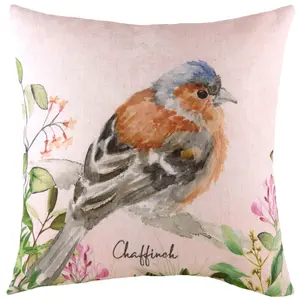 Evans Lichfield Chaffinch Floral Printed Polyester Filled Cushion