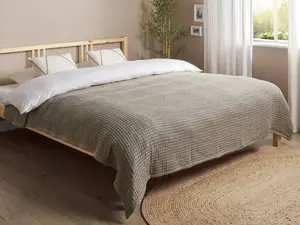 Bedspread CHAGYL Cotton 200 x 220 cm Taupe