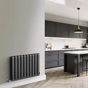 Aluminum Radiator Compatible with Heat pump. Energy Efficient. Model "Onyx" Black. 800 .500mm