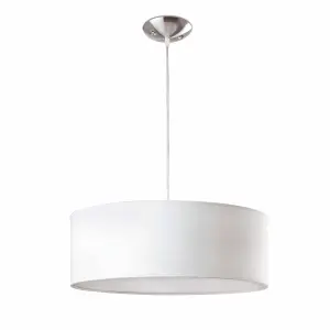 Luminosa Seven 3 Light  Large Round Ceiling Pendant White, E27