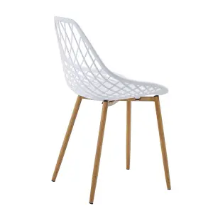 Chair - Plastic/Metal - L50 x W50 x H90 cm - White