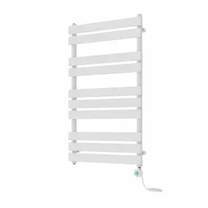 Rinse Bathrooms Smart WiFi Thermostatic Electric Bathroom Flat Panel Heated Towel Rail Radiator with Timer 1000x600mm - White