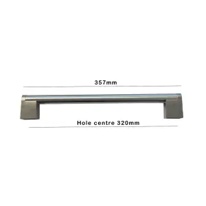 Kitchen Cupboard U-Bar Brushed Steel Furniture Cabinet Handles 320mm (Pack of 1)