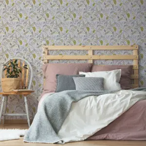 Superfresco Easy Zanzibar Grey Floral Textured Wallpaper Sample