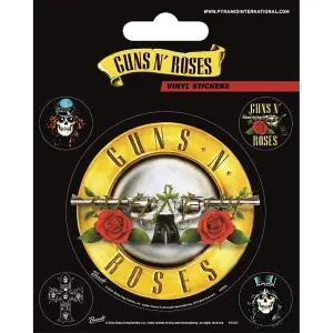 Guns N Roses Vinyl Bullet Logo Stickers (Pack of 5) Multicoloured (One Size)