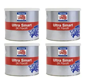 Tetrosyl UltraSmart 2K Fibrofil 600mL Extra Strong Car Bodywork Filler x4