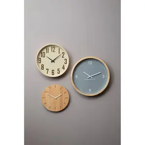 Interiors By premier Rustic Natural Wood Effect Wall Clock, Contemporary Wall Clock, Precised Time keeping  Wall Clock For Outdoor