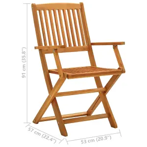 Berkfield Folding Garden Chairs 2 pcs Solid Eucalyptus Wood