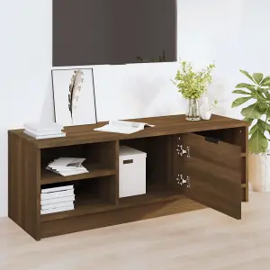 Berkfield TV Cabinet Brown Oak 102x35.5x36.5 cm Engineered Wood