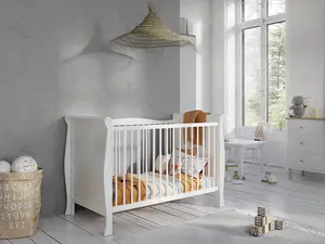 Leo sleigh baby cot bed 120x60cm