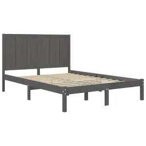 Berkfield Bed Frame Grey Solid Wood Pine 120x200 cm