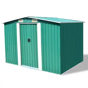 Berkfield Garden Storage Shed Green Metal 257x205x178 cm