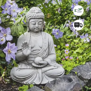 Small Buddha with Ball in Hand Garden Statue