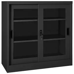 Berkfield Sliding Door Cabinet with Planter Box Anthracite Steel